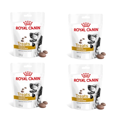 Royal Canin Veterinary Urinary S/O Treats | 4er Pack | 4 x 230 g | Snacks für Erwachsene Hunde Aller Rassen | Im wiederverschließbaren Beutel | Optimierter Mineralstoffgehalt von ROYAL CANIN