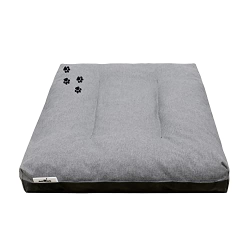 ROYSSON Hundebett katzenbett hundekorb hundekissen schlafplatz tierbett - Wasserdicht 3 Farben S/M/L/XL/XXL/XXXL (L - 90x60x12cm, Hellgrau) von ROYSSON