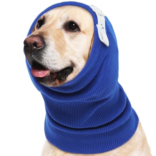 ROZKITCH Beruhigender Hunde-Kapuzenpullover, Ohrwickel für Hunde und Katzen, Ohrenschützer, Angstlinderung, Geräuschunterdrückung für Feuerwerk, Haustierpflege, Trocknen, keine Klappe, Hundeohrschutz, von ROZKITCH