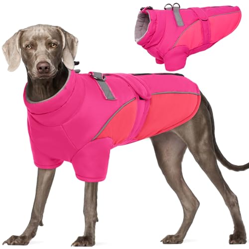 ROZKITCH Extra Warmer Hundemantel Reflektierend Verstellbare Hundejacke Hund Wintermantel mit Fleece Rollkragen Hundejacke für kaltes Wetter Weich Wintermantel für Kleine Mittlere Extra Große Hunde von ROZKITCH