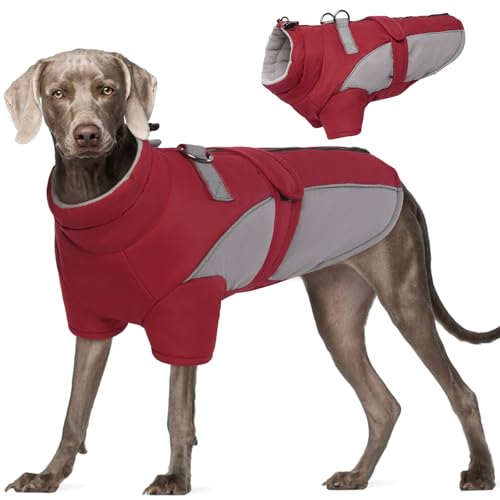 ROZKITCH Extra Warmer Hundemantel Reflektierend Verstellbare Hundejacke Hund Wintermantel mit Fleece Rollkragen Hundejacke für kaltes Wetter Weich Wintermantel für Kleine Mittlere Extra Große Hunde von ROZKITCH