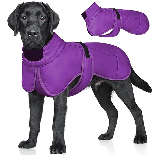 ROZKITCH Extra Warmer Hundemantel Reflektierend Verstellbare Hundejacke Hund Wintermantel mit Schnalle Fleece Rollkragen Hundejacke für kaltes Wetter, Weicher Wintermantel für kleine mittelgroße extra von ROZKITCH