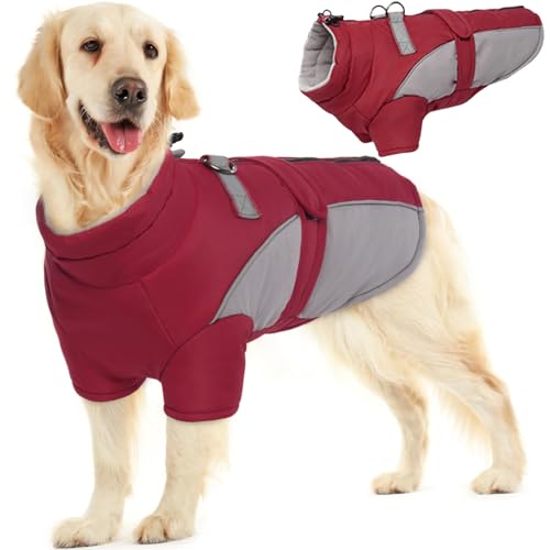 ROZKITCH Extra warmer Hundemantel, reflektierend, verstellbar, Hunde-Wintermantel mit Fleece-Rollkragen, Hundejacke für kaltes Wetter, weicher Wintermantel für kleine, mittelgroße und extra große von ROZKITCH