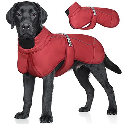 ROZKITCH Extra warmer Hundemantel Reflektierend Verstellbar Hundejacke Hund Wintermantel mit Schnalle Fleece Rollkragen Hundejacke für kaltes Wetter Weicher Wintermantel für kleine mittelgroße extra von ROZKITCH