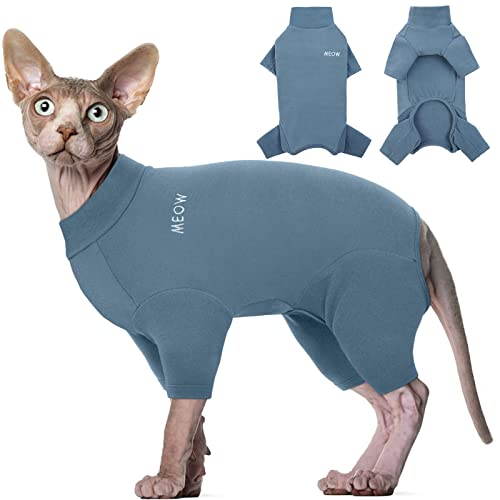 ROZKITCH Haarlose Katzenkleidung, atmungsaktiver weicher Katzenpullover nur für Katzen, Katzenmantel mit vier Beinen, warmer Katzenpullover, Katzen-T-Shirt, Katzen-Pyjamas, Overall, Weste, Cornish von ROZKITCH