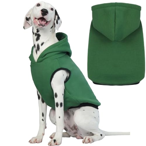 ROZKITCH Hunde-Kapuzenpullover, Winter-Hunde-Fleecepullover, warmes Sweatshirt, Haustierpullover, Hundekleidung, weich, warm, Weihnachts-Outfit, Welpenweste mit Loch für die Leine für kleine Hunde, von ROZKITCH