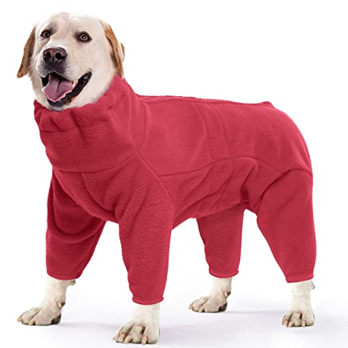 ROZKITCH Hunde-Wintermantel, weicher Fleece-Pullover, Pyjama, Haustier, winddicht, warm, kaltes Wetter, Jacke, Weste, gemütlich, Einteiler, Bekleidung, Outfit, Kleidung für kleine, mittelgroße und große Hunde, Spazierengehen, Wandern, Reisen, Schlafen von ROZKITCH