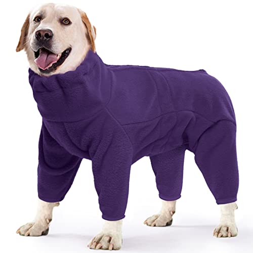 ROZKITCH Hunde-Wintermantel, weicher Fleece-Pullover, Pyjama, Haustier, winddicht, warm, kaltes Wetter, Jacke, Weste, gemütlich, Einteiler, Bekleidung, Outfit, Kleidung für kleine, mittelgroße und große Hunde, Spazierengehen, Wandern, Reisen, Schlafen von ROZKITCH