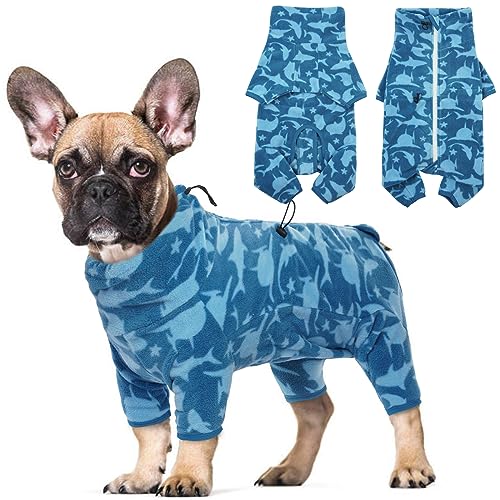 ROZKITCH Hunde-Wintermantel, weicher Fleece-Pullover, Pyjama, Haustier, winddicht, warm, kaltes Wetter, Jacke, Weste mit leuchtendem Reißverschluss, Einteiler, Overall, Bekleidung, Outfit, Kleidung von ROZKITCH