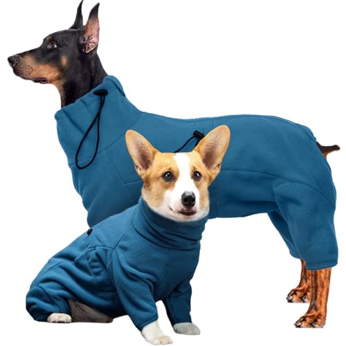 ROZKITCH Hunde-Wintermantel, weicher Fleece-Pullover, Pyjama, winddicht, warm, kaltes Wetter, gemütlicher Einteiler, Overall, Bekleidung, Outfit für kleine, mittelgroße und große Hunde, zum von ROZKITCH