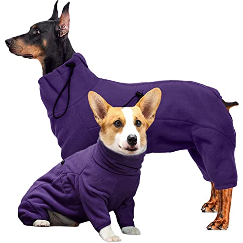 ROZKITCH Hunde-Wintermantel, weicher Fleece-Pullover, Pyjama, winddicht, warm, kaltes Wetter, Weste, gemütlicher Overall, Bekleidung, Outfit für kleine, mittelgroße und große Hunde, zum von ROZKITCH