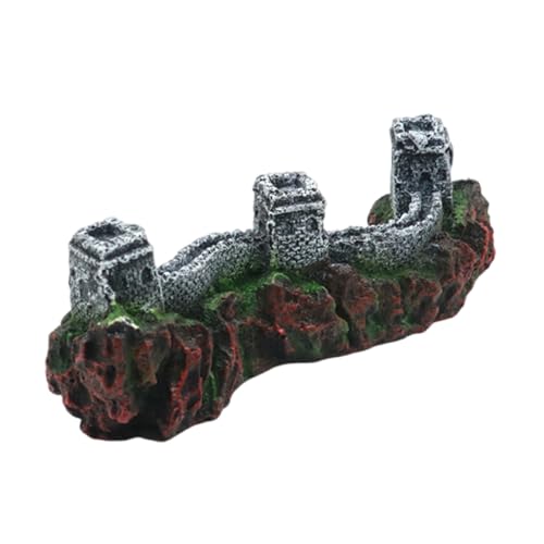 RPFROP Great Wall Miniatur Aquarien Ornamente Harze Aquarien Versteck Dekoration Verbessert Die Unterwasserumgebung von RPFROP