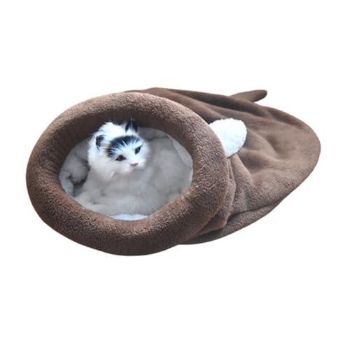 winterschlafsack katzenschlafsack katzenschlafsack haustierschlafsack halbgeschlossen weich bequem katzenhütte gemütlich katzenbett niedlich plüschschlafsack tierschlafsack von RQSMYLR