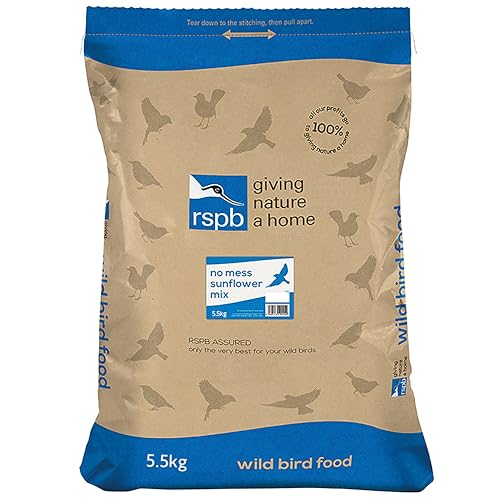 RSPB - No Mess Sonnenblumenherzen Vogelfutter, Energie- und proteinreich, Wildvogelfutter für kleine Vögel, hergestellt in Großbritannien, geeignet für die ganzjährige Fütterung (5,5 kg) von RSPB