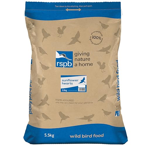 RSPB - Sonnenblumenherzen Vogelfutter, Energie- und proteinreich, Wildvogelfutter für kleine Vögel, hergestellt in Großbritannien, geeignet für die Ganzjahresfütterung (5,5 kg) von RSPB