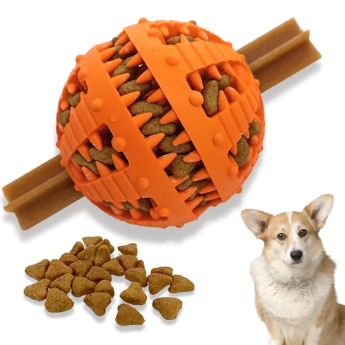 RSYHVG Interaktives Hundespielzeug gegen Langeweile, Puzzle-Spielzeug, Welpen-Zahnspielzeug für kleine und große Hunde, Kauspielzeug für Hunde (klein, orange) von RSYHVG