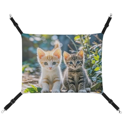 RTFGHJS Hängende Haustier-Hängematte für Käfig, weich, atmungsaktiv, für zwei kleine Katzen, Haustierkäfigbett mit Metallhaken, Schlafunterlage für Katzen, Hunde, Kaninchen, andere Kleintiere RTFGHJS Hängende Haustier-Hängematte für Käfig, weich, atmungsaktiv, für zwei kleine Katzen, Haustierkäfigbett mit Metallhaken, Schlafunterlage für Katzen, Hunde, Kaninchen, andere Kleintiere von RTFGHJS