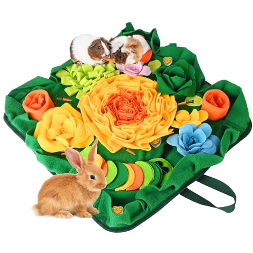 Kaninchen-Futtermatte, interaktives Futterspiel für Langeweile, kleines Haustier-Hasen-Puzzle-Spielzeug, RUBYHOME 50,8 x 50,8 cm, Schnüffelunterlage für Bett, Futtermatte, Kaninchen, Futterspielzeug, von RUBYHOME