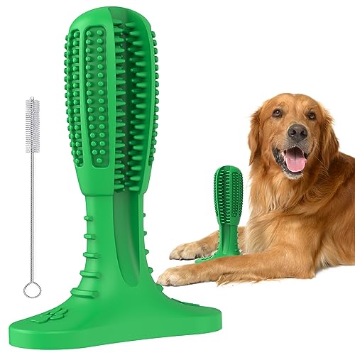 RUCACIO Hundespielzeug, Robustes Hundekauspielzeug für große Hunde, Strapazierfähiges Hundezahnbürstenspielzeug zur Zahnpflege, Zahnreinigungsspielzeug für Hunde, Geschenke zum Geburtstag für Welpen von RUCACIO