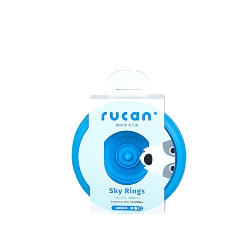 RUCAN - Pack Sky Rings Medium | Set von Spielzeugen für Hunde | Scheibe und multifunktionale Ringe | Aromatisierter Naturkautschuk | Aktives und gesundes Spiel | Ideal für mittlere und kleine Rassen von RUCAN