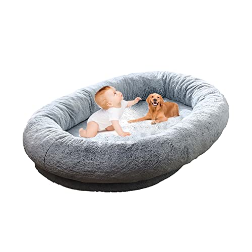 Großes Sitzsack Bett Für Menschen, Hundebett Für Menschen,Haustierbett Für ,Multifunktion Faules Sofa, Sitzsack Stuhl Micro Wildleder Bezug , Beruhigendes Hundebett Plüsch Calming,Weiche Warme ( Color von RUCRAK