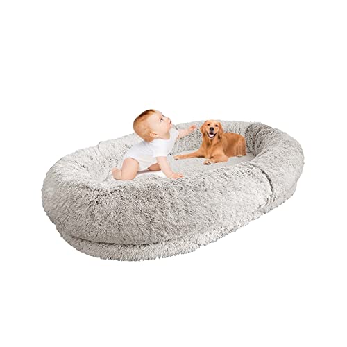 Großes Sitzsack Bett Für Menschen, Hundebett Für Menschen,Haustierbett Für ,Multifunktion Faules Sofa, Sitzsack Stuhl Micro Wildleder Bezug , Beruhigendes Hundebett Plüsch Calming,Weiche Warme ( Color von RUCRAK