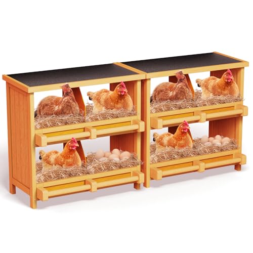 Hühner-Nistkästen, 8 Fächer, Nistkästen aus Holz für Hühner, Legeboxen für Hühner, Enten, Geflügel, schützt Eier, Hühnerstall, einfache Eiersammlung von RUDCXDY