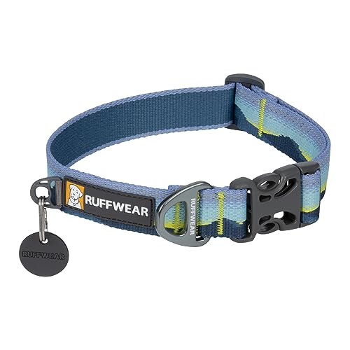 RUFFWEAR Crag Dog Collar, Large Dog Collar with Aluminium V-Ring, Adjustable Length Pet Dog Collar, Comfortable Soft Collar, Premium Animal Collar with Dog Lead Attachment Ring, 51-66cm, Alpine Dawn von RUFFWEAR