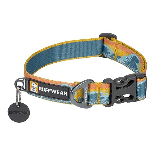 RUFFWEAR Crag Dog Collar, Large Dog Collar with Aluminium V-Ring, Adjustable Length Pet Dog Collar, Comfortable Soft Collar, Premium Animal Collar with Dog Lead Attachment Ring, 51-66cm, Rising Wave von RUFFWEAR