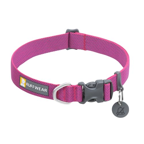 RUFFWEAR Hi & Light Halsband, extra kleines Hundehalsband mit Aluminium-D-Ring, verstellbare Länge, Haustier-Hundehalsband, bequem, weicher Stoff, Tierhalsband mit Hundeleine-Befestigungsring, 23-28 von RUFFWEAR