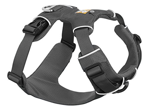 RUFFWEAR Front Range Hundegeschirr, Reflektierendes Gepolstertes Zerrfreies Hundegeschirr, Zwielichtgrau, M von RUFFWEAR