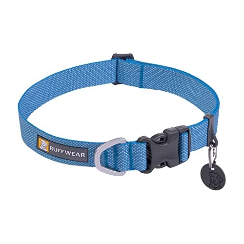 RUFFWEAR Hundehalsband Hi & Light, ultrastark und leicht, Starkes Tubelok-Gewebe, Aluminium-Leinenbefestigungsring und Schnalle, stilvolles Halsband, Blue Dusk (M, 36-51cm) von RUFFWEAR