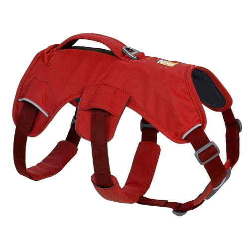 RUFFWEAR Mehrzweck-Hundegeschirr mit Griff, Web Master, verstellbares, Geschirr, 2 Leinenbefestigungen, für den täglichen Gebrauch, Red Sumac, XXS von RUFFWEAR