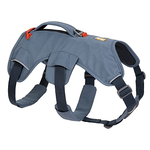 RUFFWEAR Mehrzweck-Hundegeschirr mit Griff, Web Master, verstellbares, Geschirr, 2 Leinenbefestigungen, für den täglichen Gebrauch, Slate Blue, L/XL von RUFFWEAR