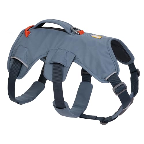 RUFFWEAR Mehrzweck-Hundegeschirr mit Griff, Web Master, verstellbares, Geschirr, 2 Leinenbefestigungen, für den täglichen Gebrauch, Slate Blue, S von RUFFWEAR