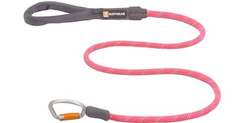 RUFFWEAR Knot-a-Leash Reflektierende Hundeleine, große, zugfreie 1,5 m Lange Hundeleine mit gepolstertem Griff, leichte und robuste Hundeleine, Anti-Tangle-Leine, S, Fireweed Pink von RUFFWEAR