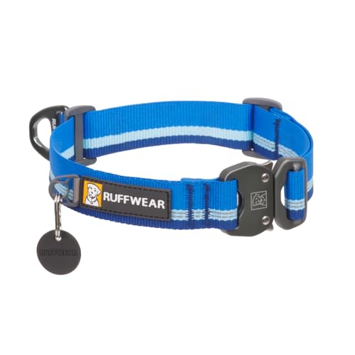 RUFFWEAR Top Rope Hundehalsband für kleine Hunde, bequemes und Starkes Gurtband zum Gassigehen mit dem Hund, Größe S (28–30 cm), Blauer Pool von RUFFWEAR