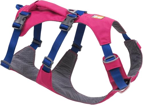 Ruffwear Flagline Hundegeschirr mit Griff, Lleichtes, Verstellbares Gehgeschirr, 3 Leinenbefestigungspunkte, verstärktes Gurtband und starker V-Ring aus Metall Alpenglow Pink Medium von RUFFWEAR