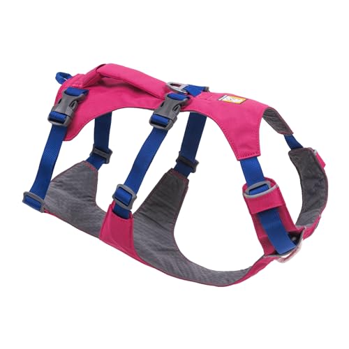 Ruffwear Flagline Hundegeschirr mit Griff, Lleichtes, Verstellbares Gehgeschirr, 3 Leinenbefestigungspunkte, verstärktes Gurtband und starker V-Ring aus Metall Alpenglow Pink Small von RUFFWEAR