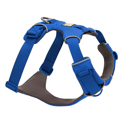 Ruffwear Front Range Hundegeschirr, reflektierendes Y-Geschirr, verstellbares, bequem gepolstertes Alltagsgeschirr für Spaziergänge und Hunderennen, 2 Leinenbefestigungen, Blue Pool L/XL von RUFFWEAR