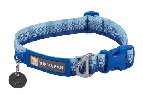 Ruffwear Front Range-Halsband, Hundehalsband mit V-Ring, längenverstellbares Haustier-Hundehalsband, bequemer weicher Stoff, Haustierhalsband mit Hundeleinen-Befestigungsring, Coastal Fade 11"-14" von RUFFWEAR