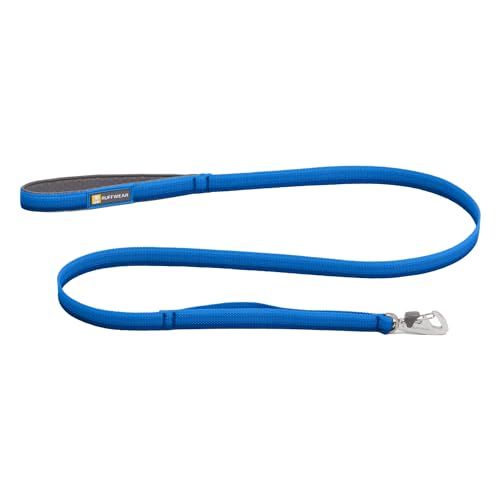 RUFFWEAR Front-Leine, leicht, 1,5 m, Starke Leine mit gepolstertem Griff und sicherem drehbarem Crux-Clip, kompaktes, flaches Tubelok-Gurtband, Blue Pool von RUFFWEAR