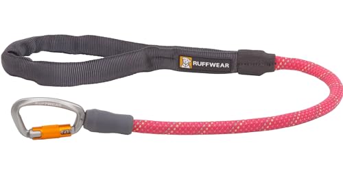 RUFFWEAR Knot-a-Long Kurze Hundeleine, kein Ziehen, 0,7 m Lange Hundeleine mit gepolstertem Griff, leichte und robuste Hundeleine, Anti-Tangle- und Anti-Pull-Hundetrainingsleine, Fireweed Pink von RUFFWEAR