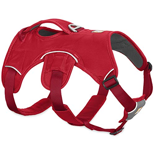 Ruffwear Mehrzweck-Hundegeschirr, Raues Gelände, Arbeitshunde, Miniatur Hunderassen, Größenverstellbar, Größe: XXS, Rot, Web Master Geschirr von RUFFWEAR