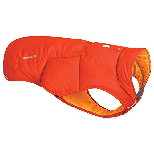 Ruffwear Quinzee Ultra Warm Winter Hundemantel mit Leine Portal & Stuff Sack, Rot, XXS von RUFFWEAR