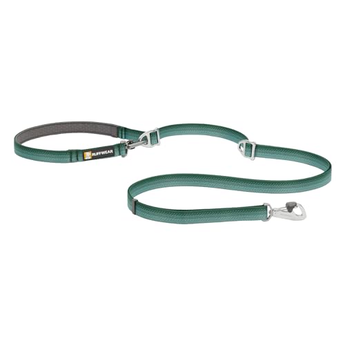 RUFFWEAR Leash, Switchbak, Hundeleine mit Verstellbarer Länge und 2 Verschlussclips, über der Schulter, in der Hand, Koppler, doppelt geklippt, Einheitsgröße, River Rock Greeen von RUFFWEAR