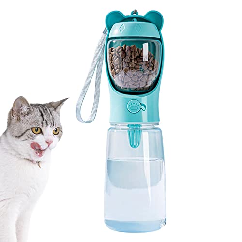 Hundeflasche Wasserspender, 500 ml, tragbare Hunde-Wasserflasche mit Futterbehälter, Hunde-Wasserflasche für Spaziergänge, Wandern, Reisen, Katze, Kaninchen, welpenfreundlich Ruftup von RUFTUP