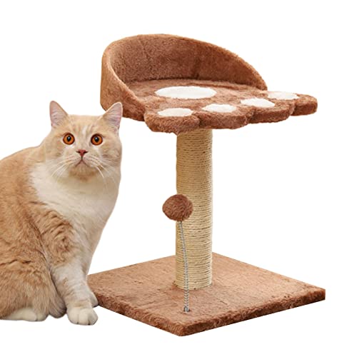 Katzenbaum für Indoor-Katzen - Katzenpfote hoher Katzenbaum Turm mit Kratzbaum | Aktivitätszentrum Haustierspielhaus, Katzenbaumhäuser Kletterständer, Anti-Kipp-Gerät mit Ball für Katzen Spielen von RUFTUP