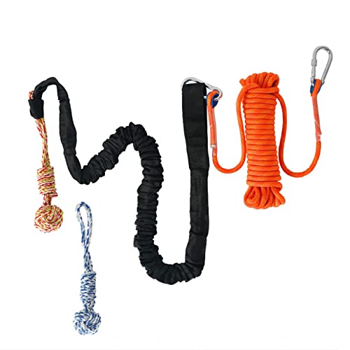 RUFTUP Hundefederseil,Spring Pole Kauspielzeug für Hunde - Bissfester, interaktiver, Stabiler Federstab für Outdoor-Camping, Indoor-Spielen, Outdoor-Terrasse von RUFTUP