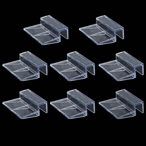 RUIAN Aquarium-Glasabdeckungs-Clip, 8 Stück, Acryl-Stütz-Halter für Aquarien, Deckel-Clips, transparent, Universal-Deckel-Clips, 10 mm von RUIAN